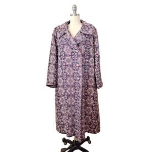 VTG 60s Seymour Paisin Women's Coat Jacquard Mod Geometric Size L/XL Tapestry